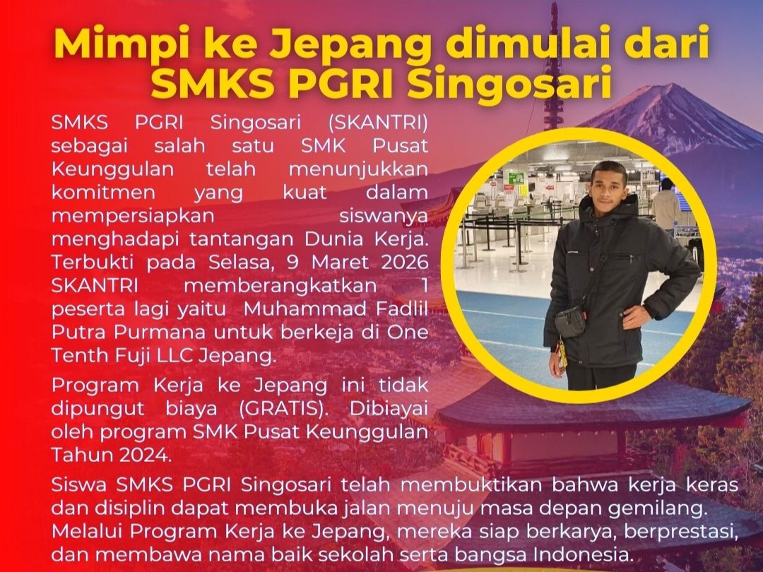 Wujudkan Mimpi ke Negeri Sakura: Kesuksesan Program Kerja ke Jepang SMKS PGRI Singosari
